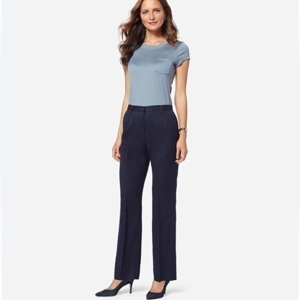 Pendleton 100% Virgin Wool black women”s trousers Size 14 P